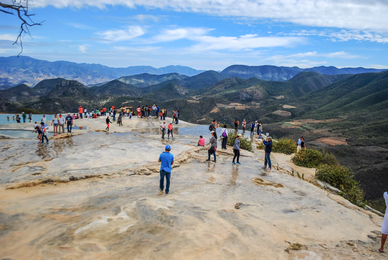 Hierve el agua petrified waterfalls in Oaxaca city