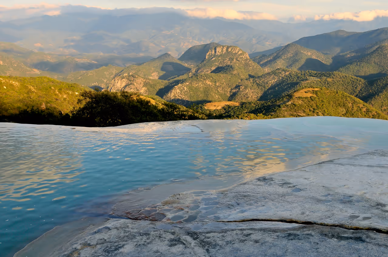 Hierve el agua petrified waterfalls in Oaxaca city