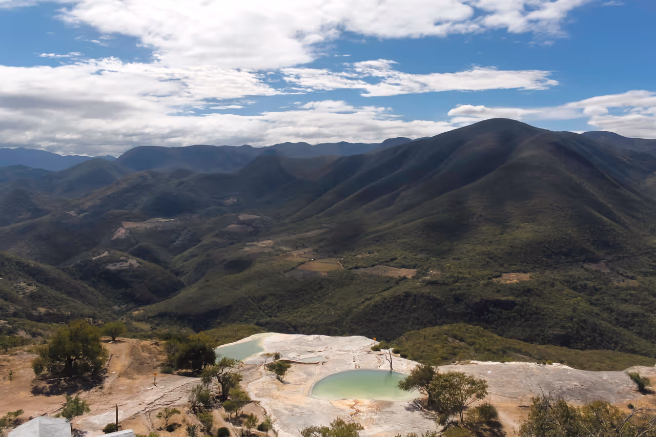 Hierve el agua petrified waterfalls in Oaxaca city