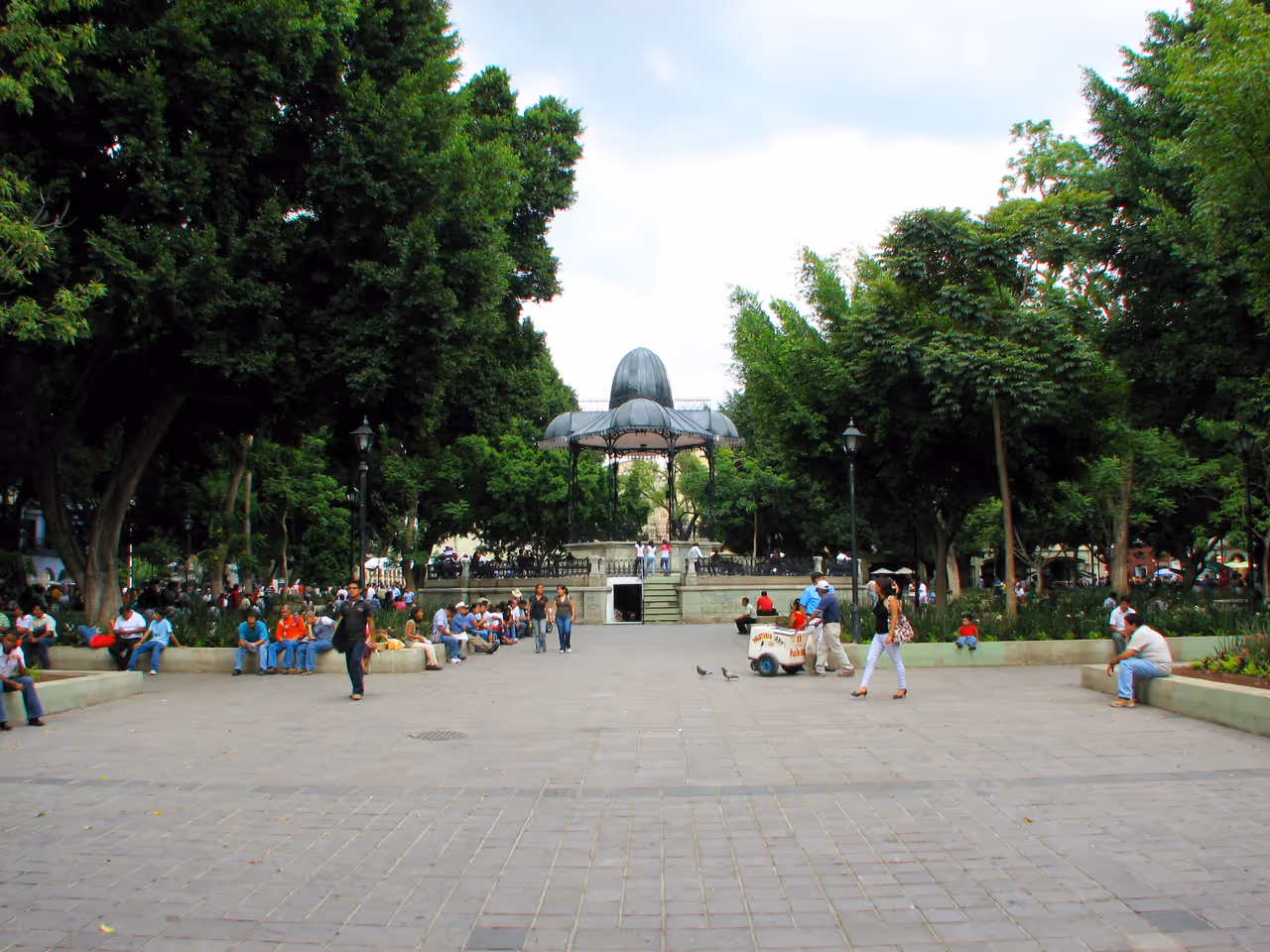 Relaxing at the zócalo in Oaxaca city