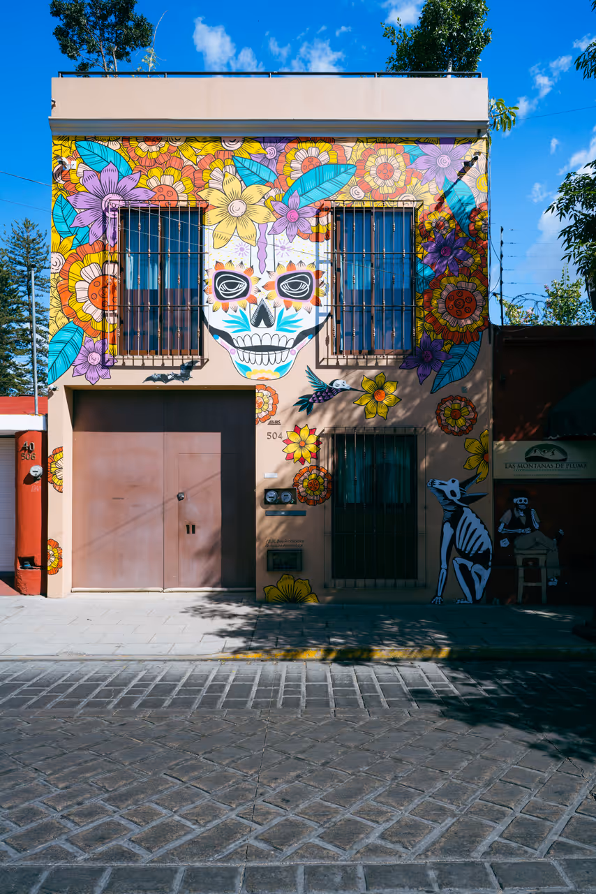 Colourful building in Oaxaca