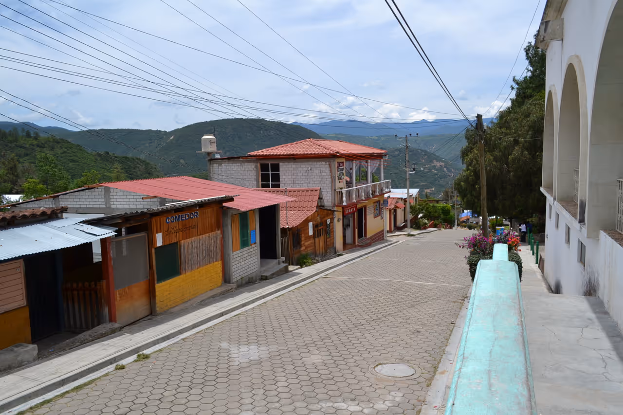 Oaxaca de juárez, view of the nature from a street on a hill