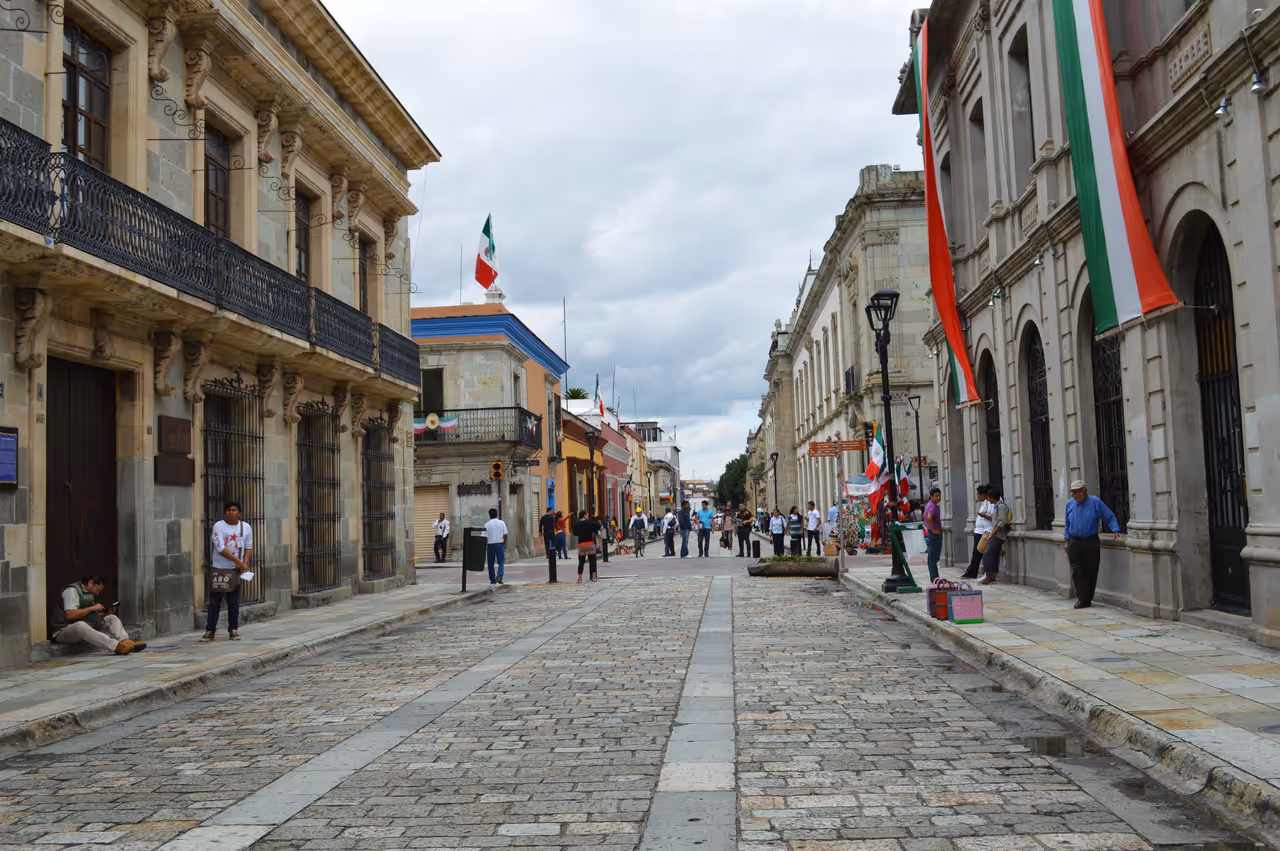 Murguia Street in the city of Oaxaca, Mexico