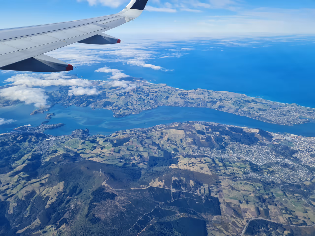 Aerial view of Dunedin City and surrounding areas