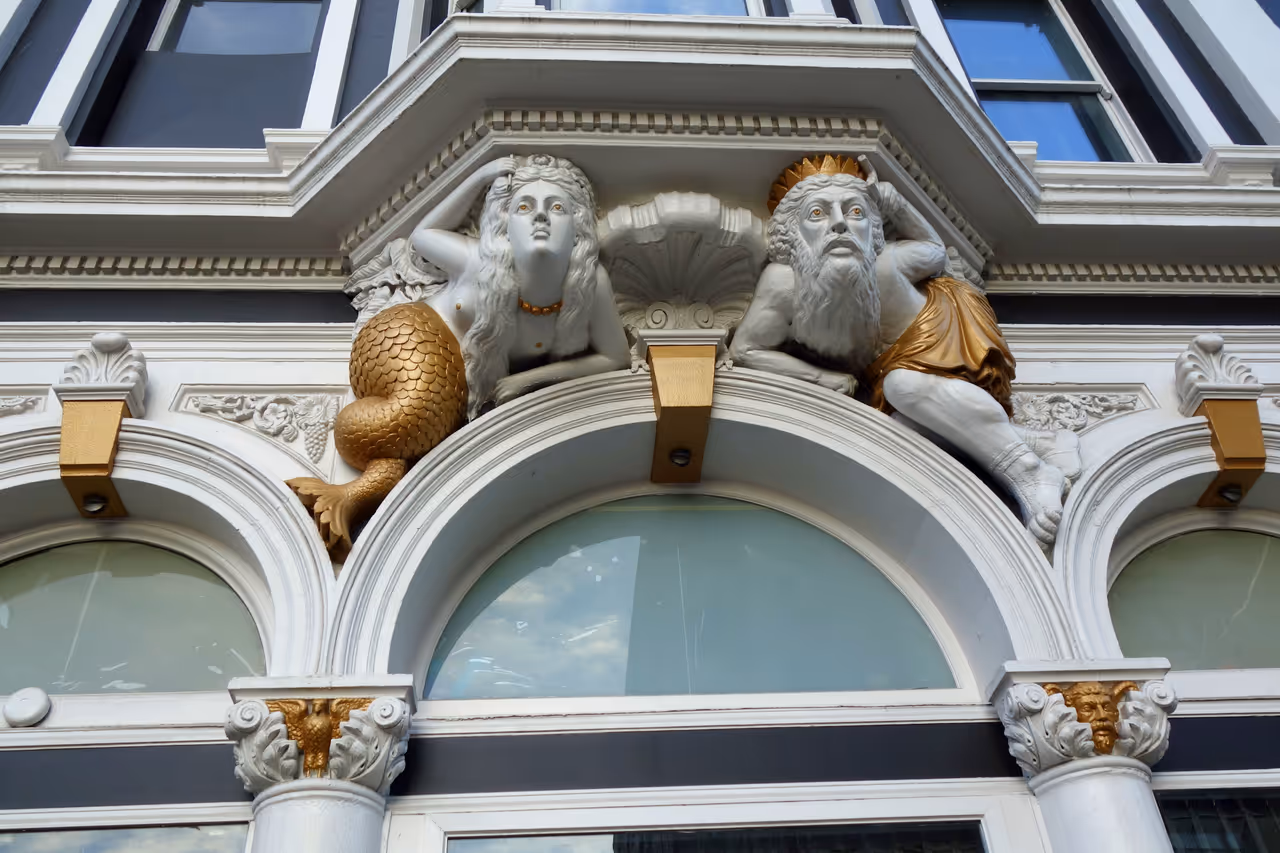 Golden building detail, Dunedin