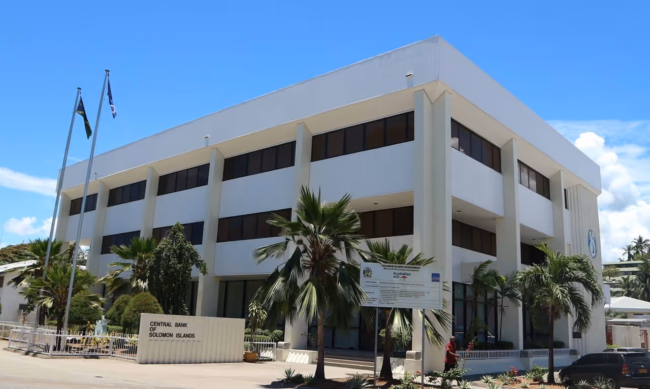 Central bank building in Honiara
