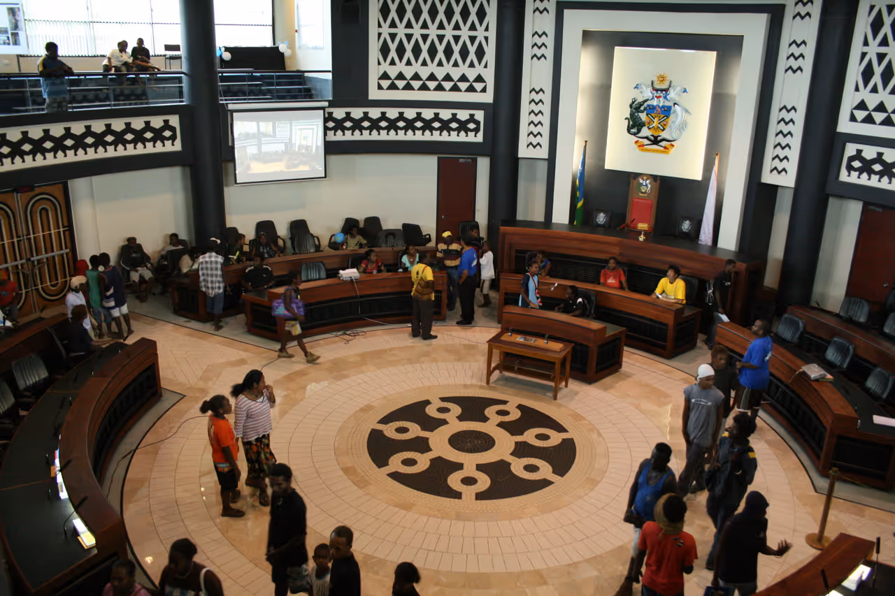 Inside the National parliament of the solomon islands in Honiara