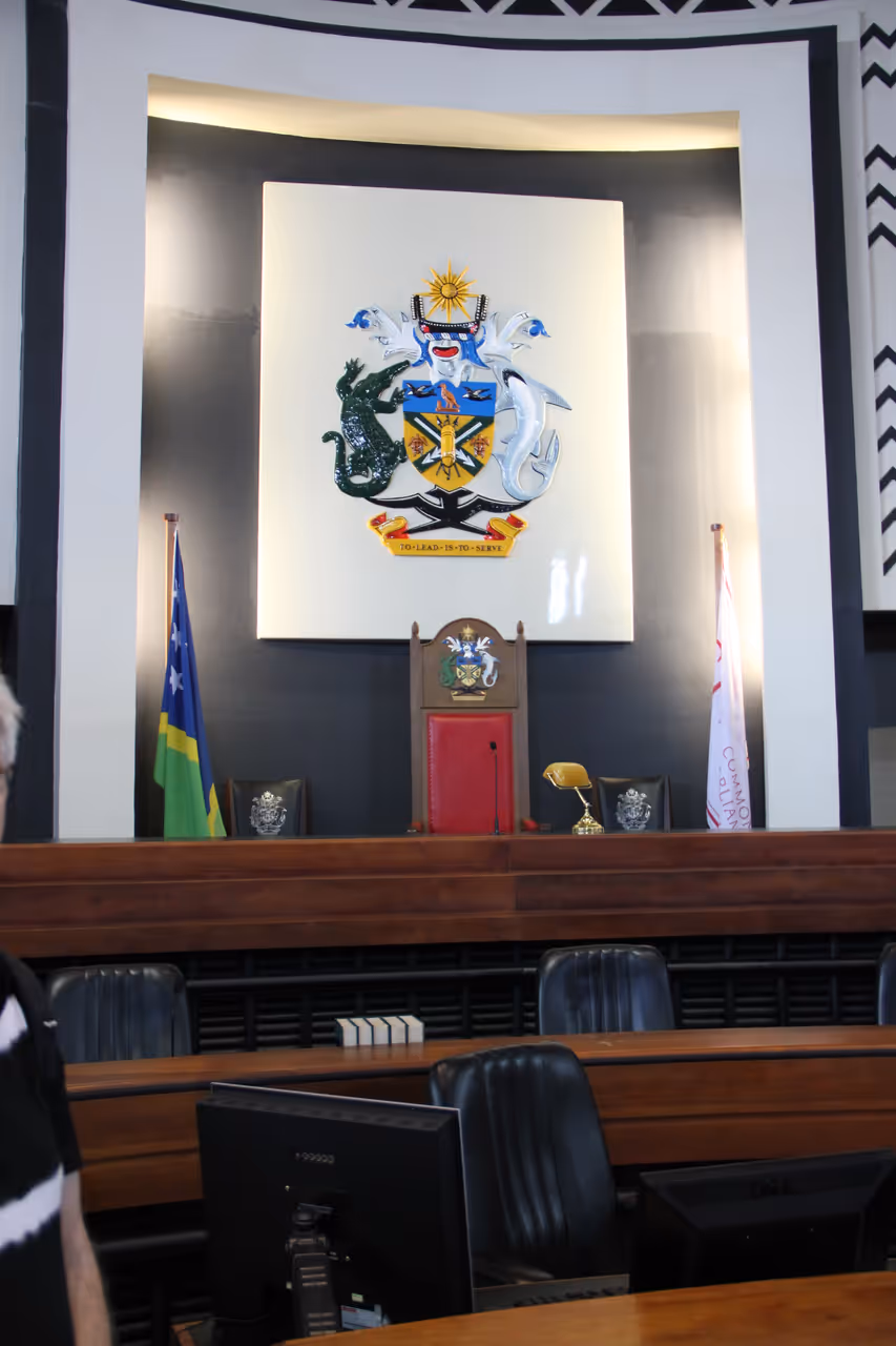 Inside the national parliament of the solomon islands in Honiara
