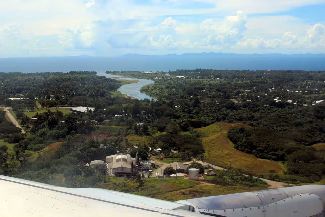 Honiara from an aeroplane