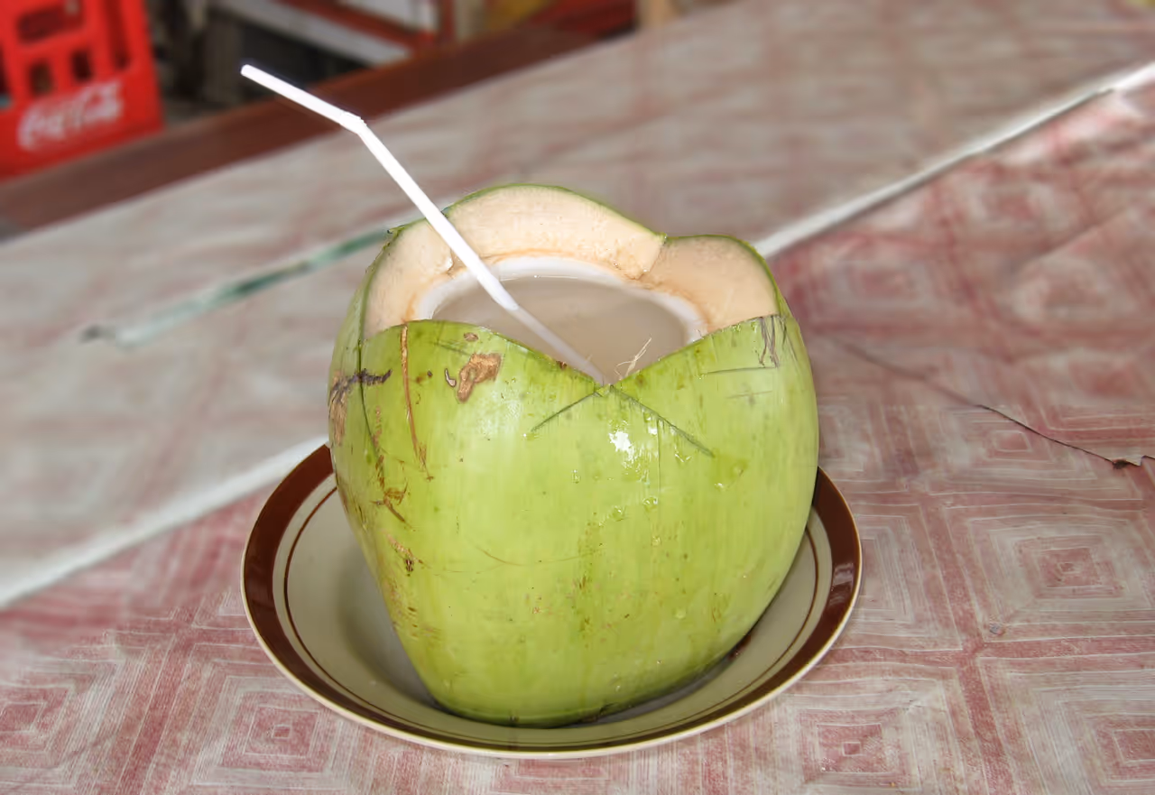 Green coconut water food in Honiara
