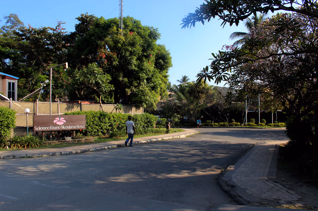 Mendana avenue coastal strip nightlife spot in Honiara