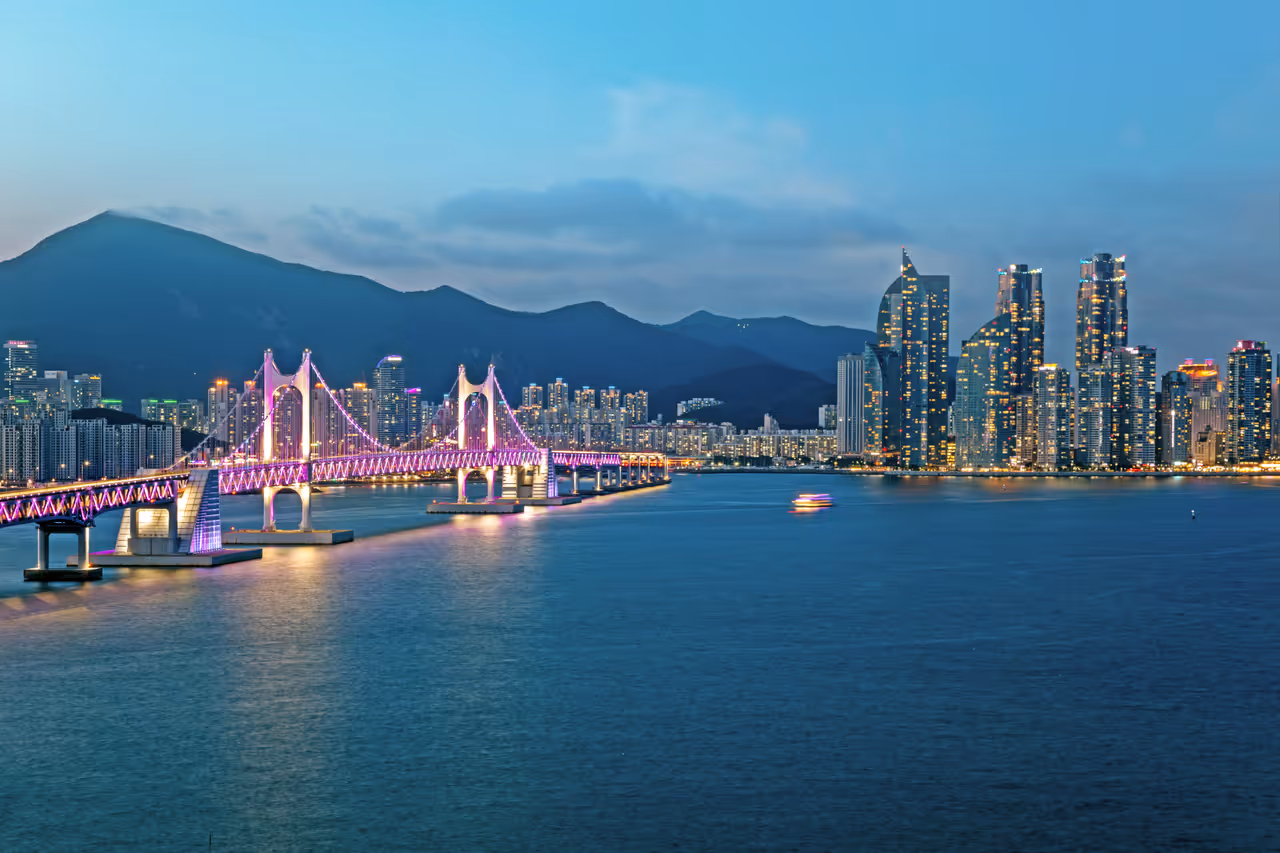 Diamond bridge in Busan