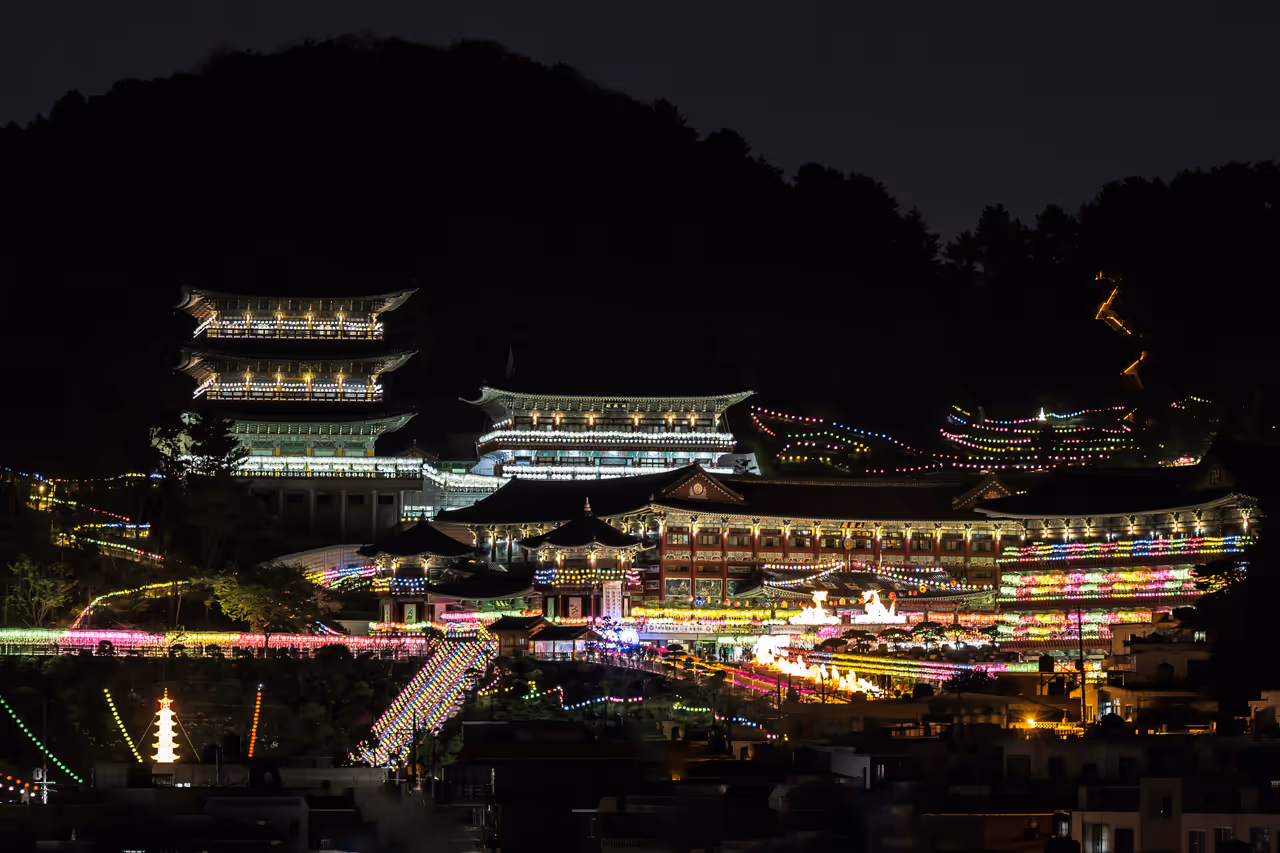 Lantern festival temple in Busan