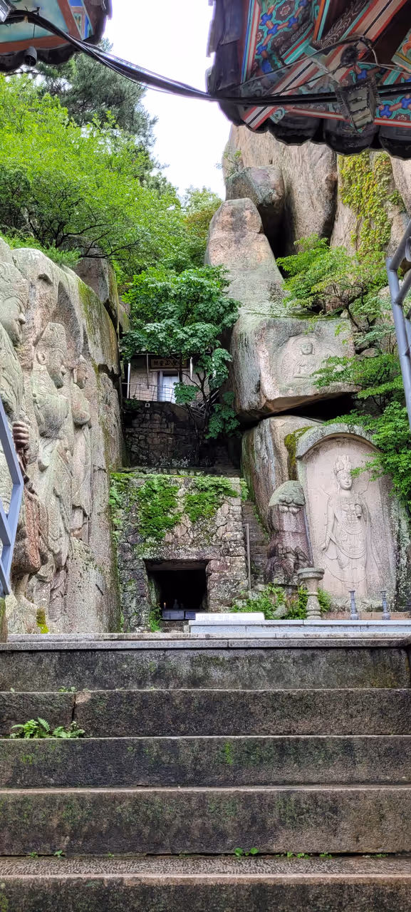 Stone buddha temple in Busan
