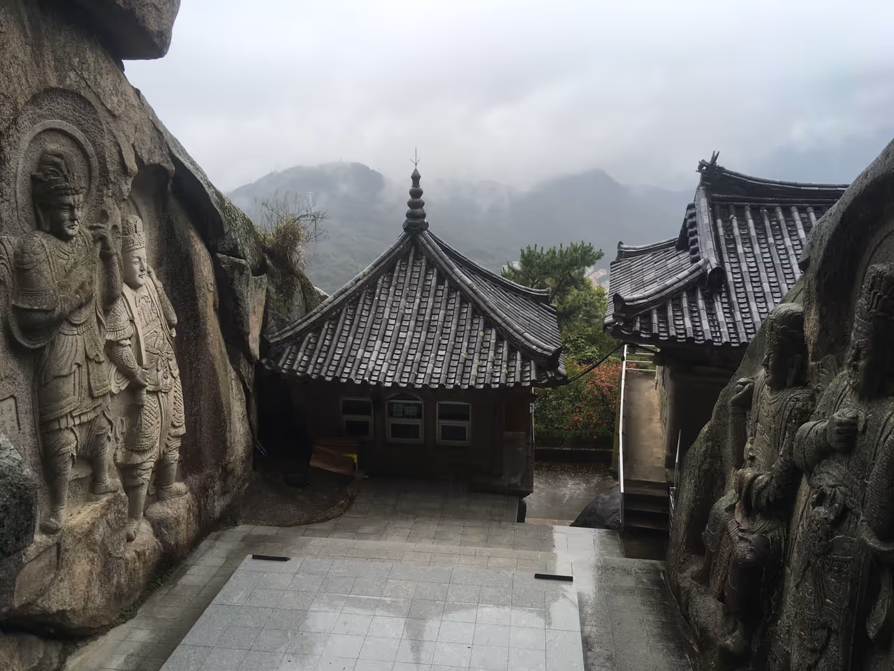 Stone buddha temple in Busan