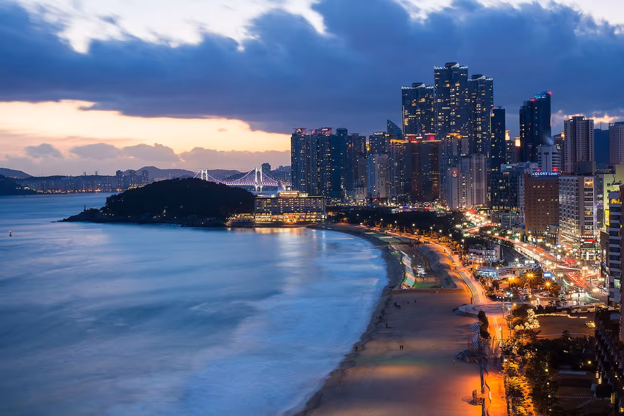 Haeundae main strip nightlife spot in Busan