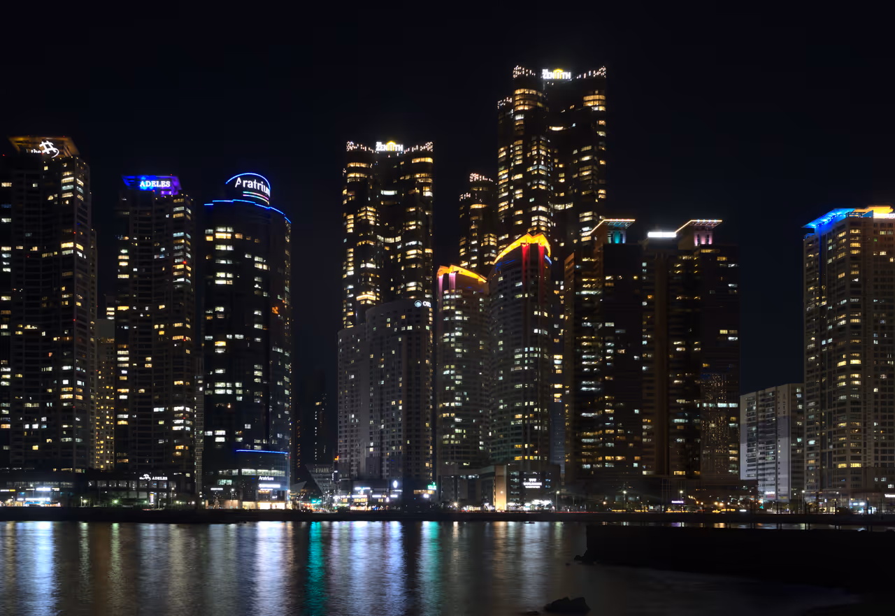 Haeundae main strip nightlife spot in Busan