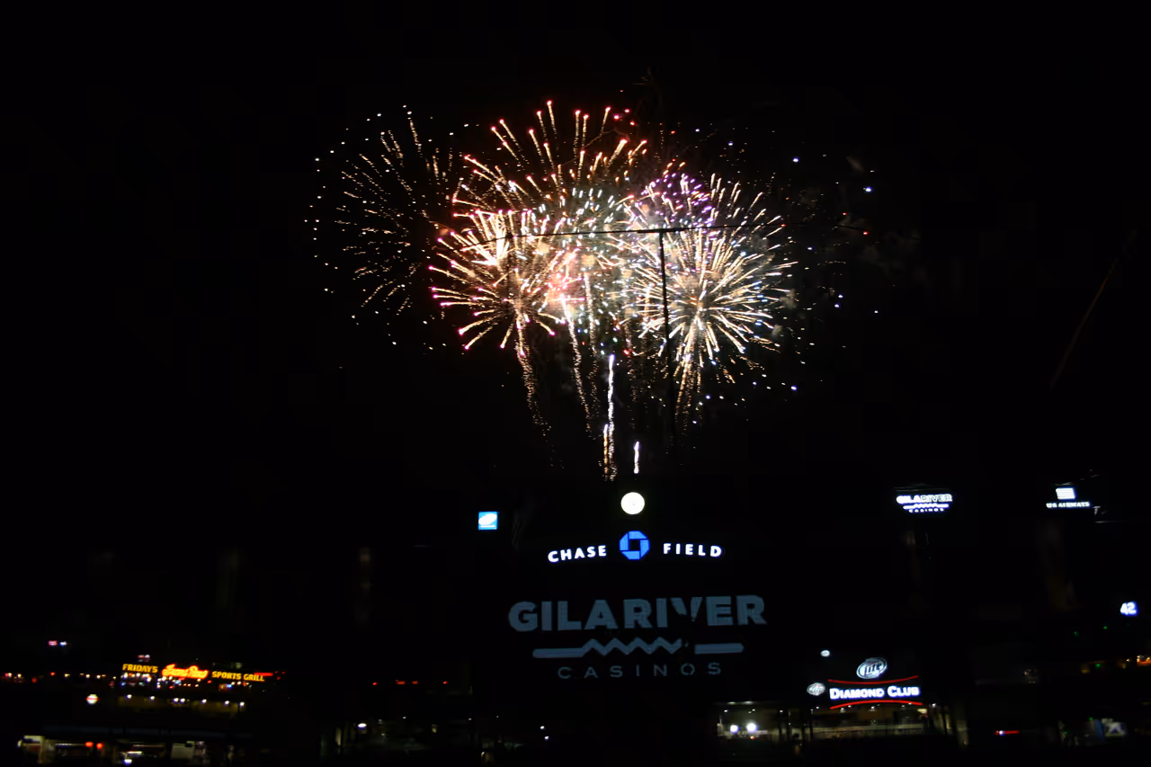 Post game fireworks at Chase Field