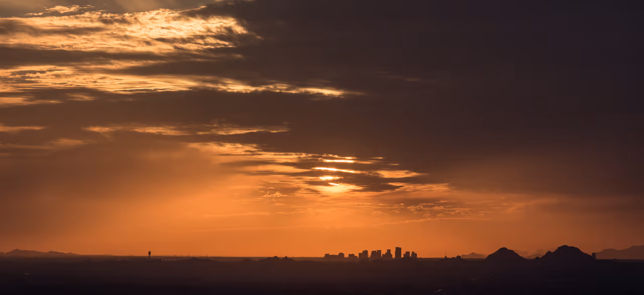 Phoenix skyline during sunset