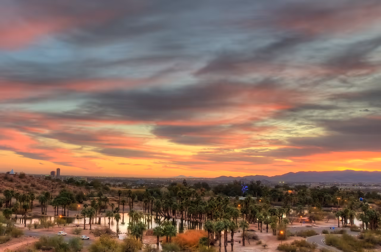 Looking southwest from hole in the rock toward the Phoenix zoo.