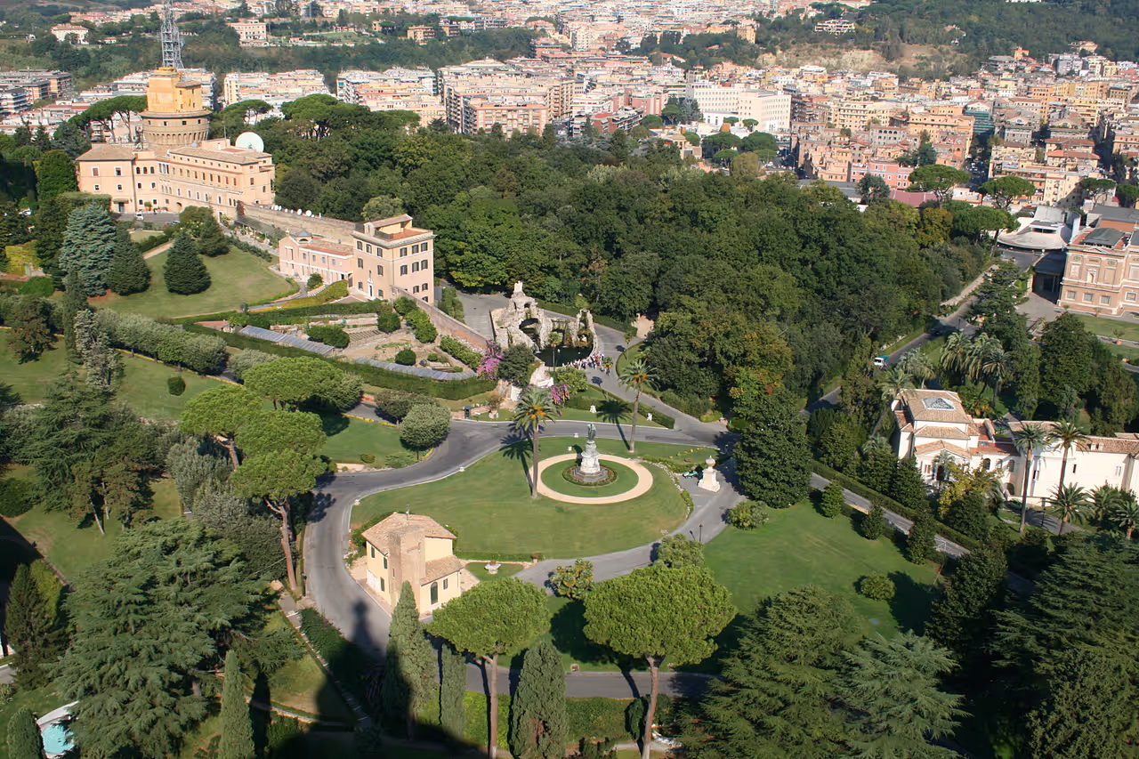 The gardens and the radio station of the Vatican City