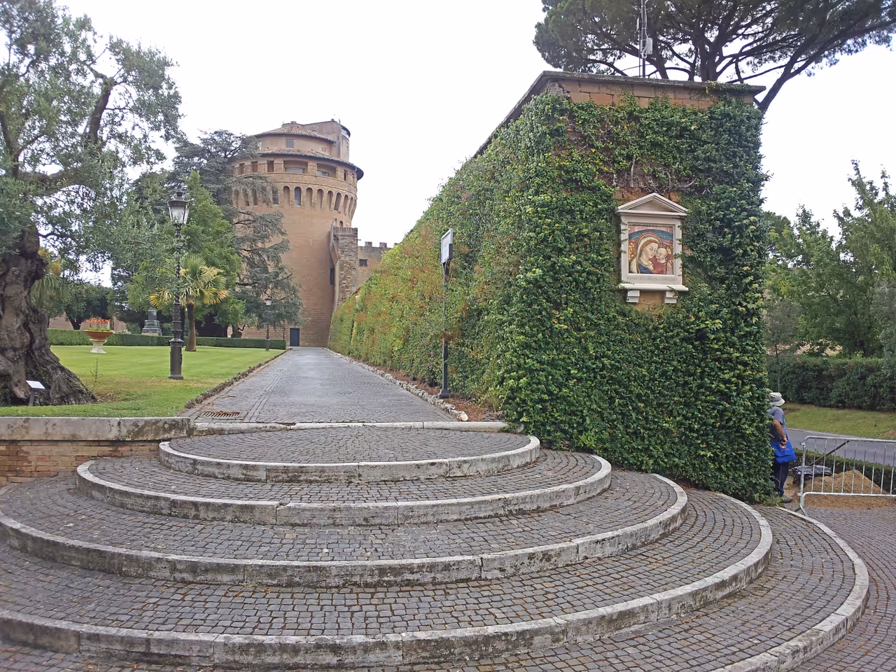 Leonine wall and the tower of Saint John inside the Vatican gardens