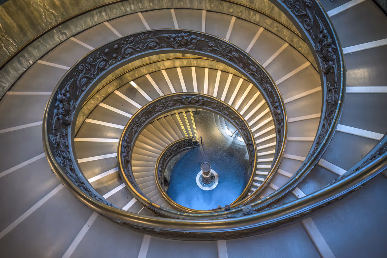 Circular staircase of the Vatican Museums