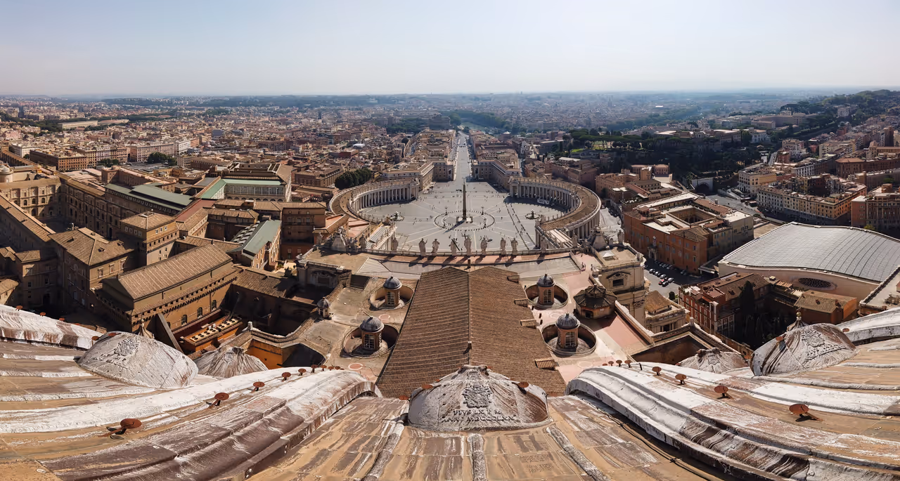 St. peter's dome viewpoint in Vatican city